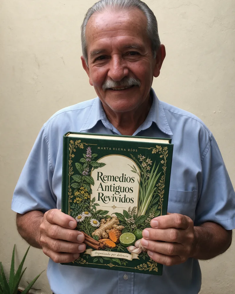 Hernando, 67 años, con el libro Remedios Antiguos Revividos